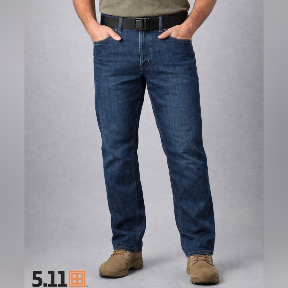 5.11 Tactical Men's Tactical Jeans 36x32 Dark Wash Flex Denim Straight Leg #2